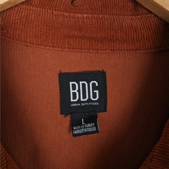 BDG Urban Outfitters‎ Edie Corduroy Short Sleeve Pleated Mini Dress Side Large - Picture 8 of 10